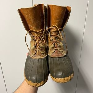 VTG 60's LLBean Maine Hunting Boots, Womens Sz 9, Script Tag Duck Boots